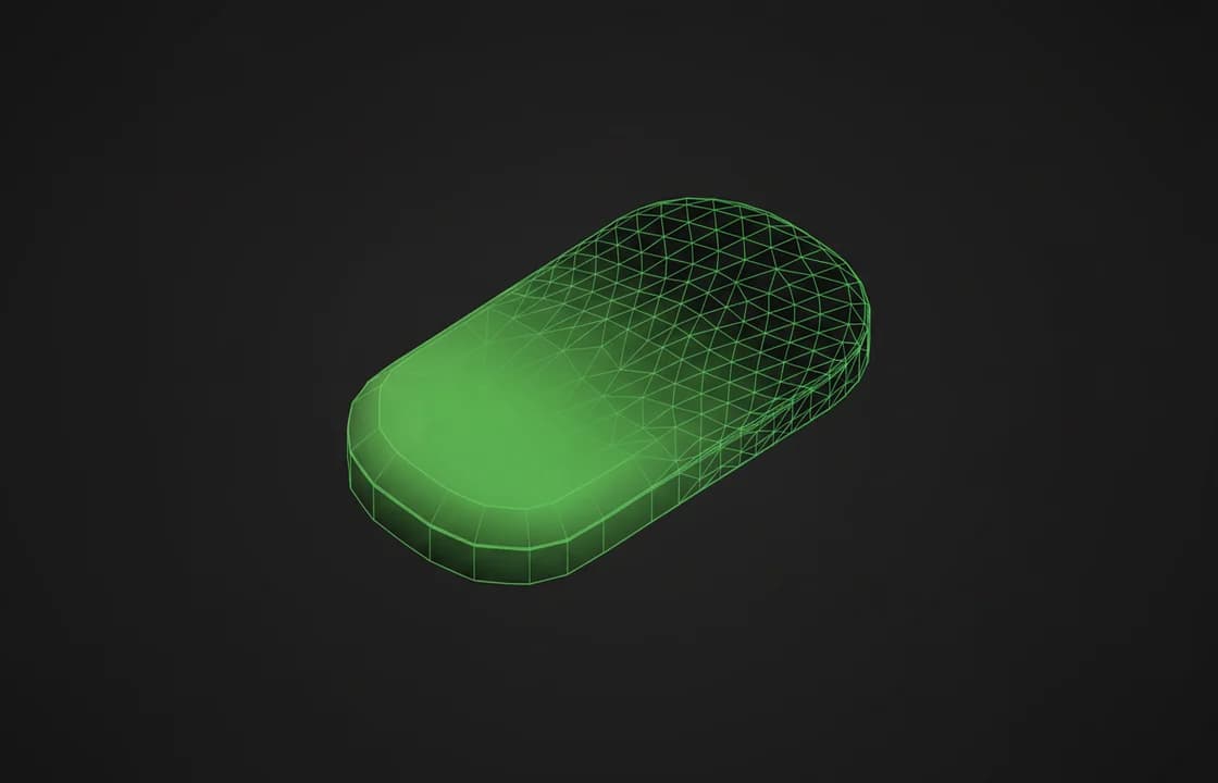 CAD STEP part tessellated into a watertight triangle mesh